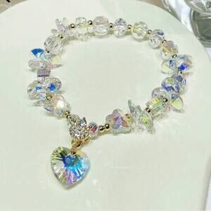 Heart Swarovski Beaded Bracelet